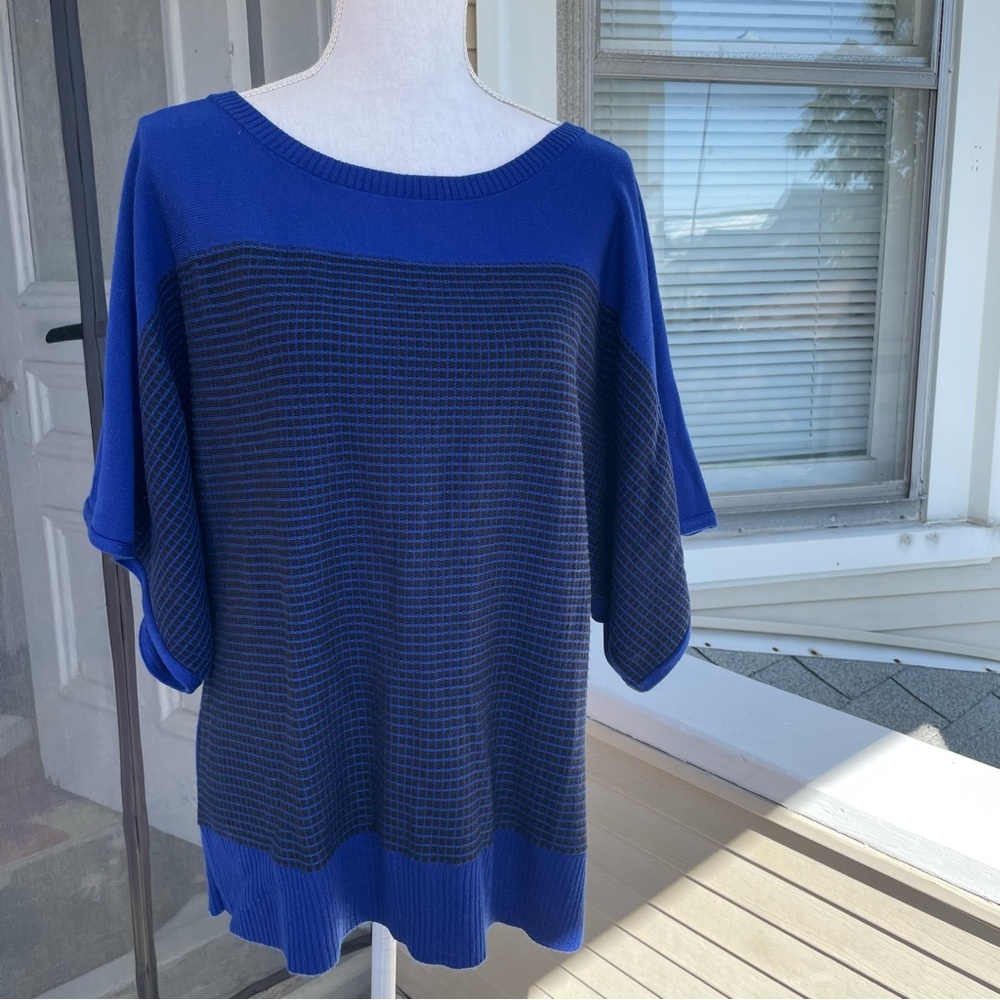 New York & Company Blue Dolman Sleeve Sweater Size XL